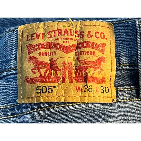 Levi’s 505 Jeans 36x30 Blue High Rise Straight Leg Regular Fit - Picture 8 of 8